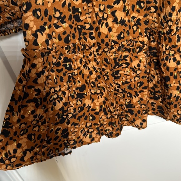 Sugarlips NWT Leopard Print Long Sleeve Ruffle Hem Mini Dress - M - Picture 7 of 12